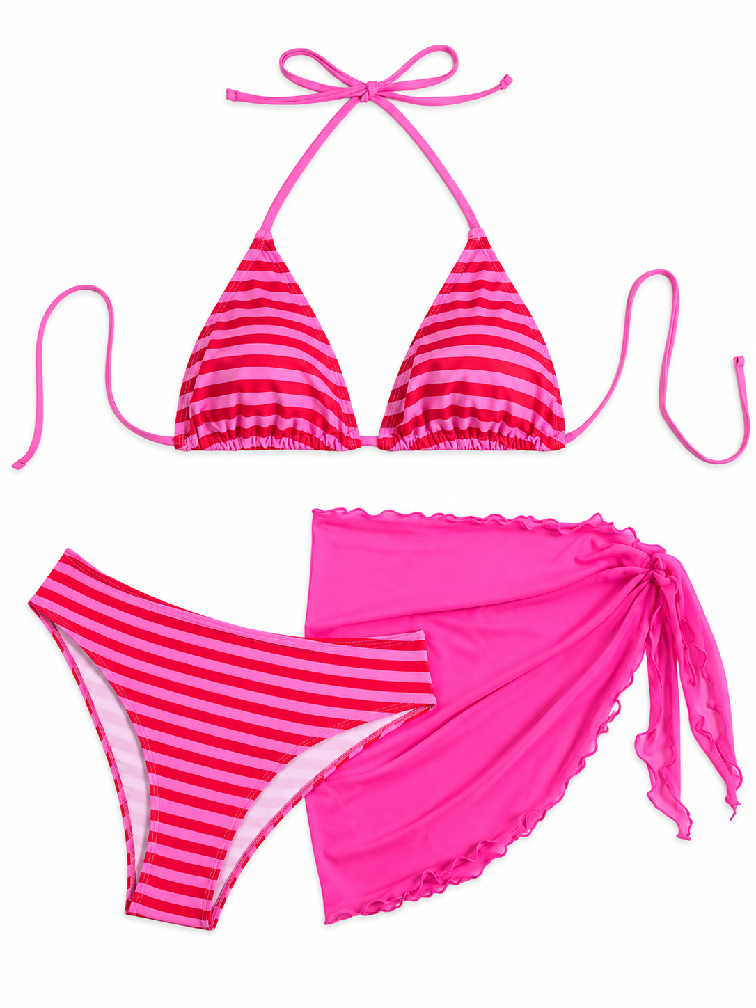 Pink Riviera 3 Piece Bikini Set